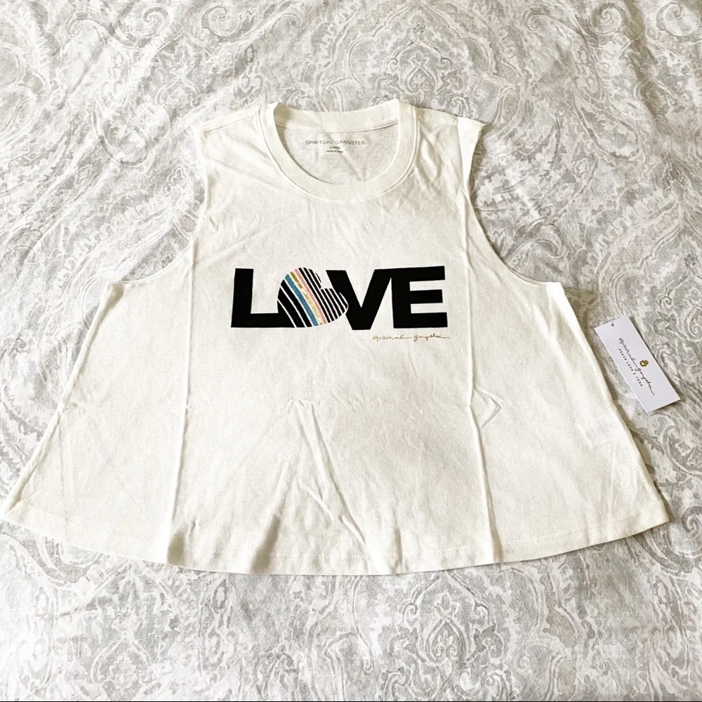 SPIRITUAL GANGSTER Love Crop Tank Top NWT - Picture 2 of 9
